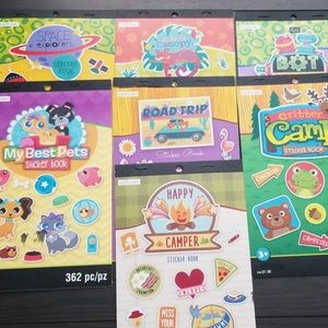 7 different sticker books